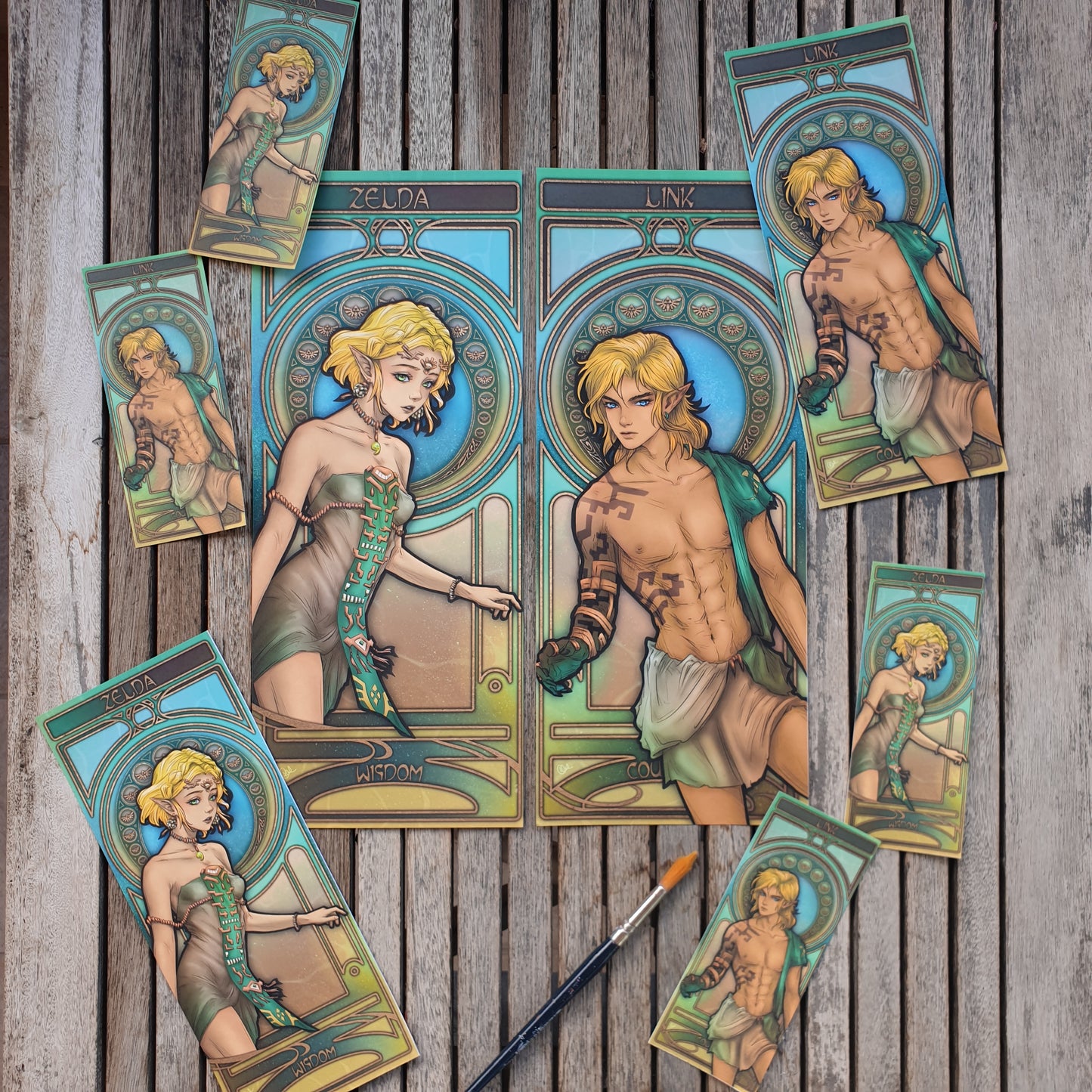 Zelda & Link in Art Nouveau style
