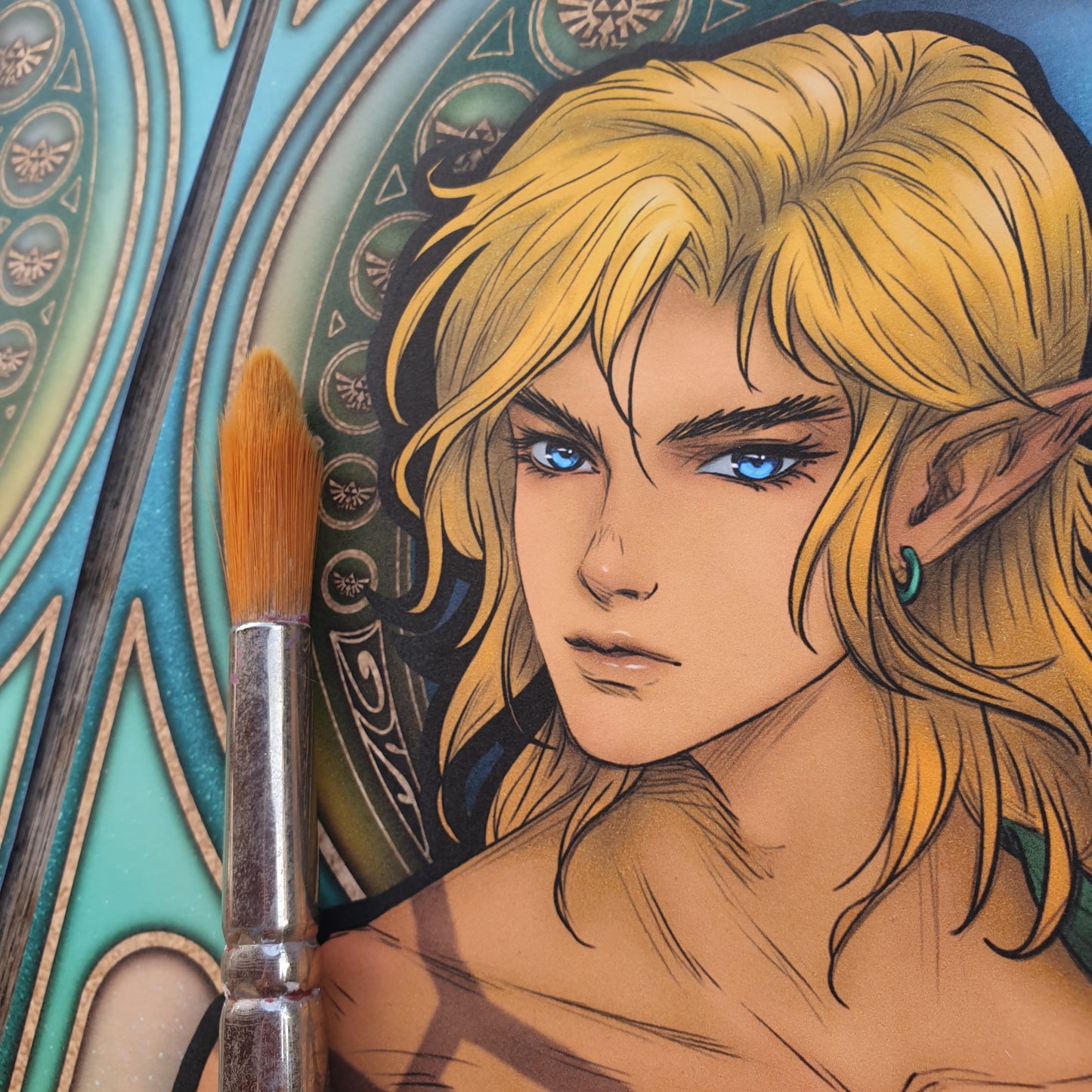 Zelda & Link in Art Nouveau style