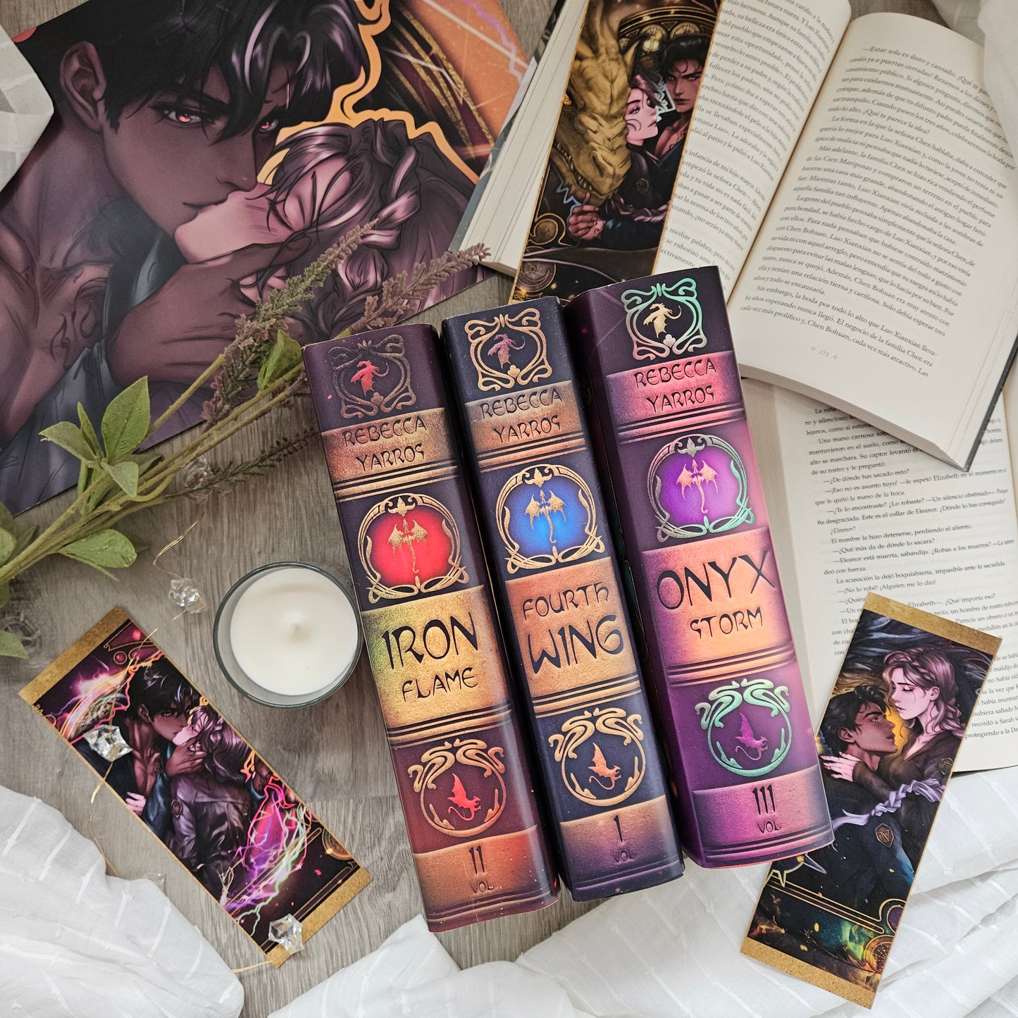 Dust Jacket Fourth Wing, Iron Flame & Onyx Storm
