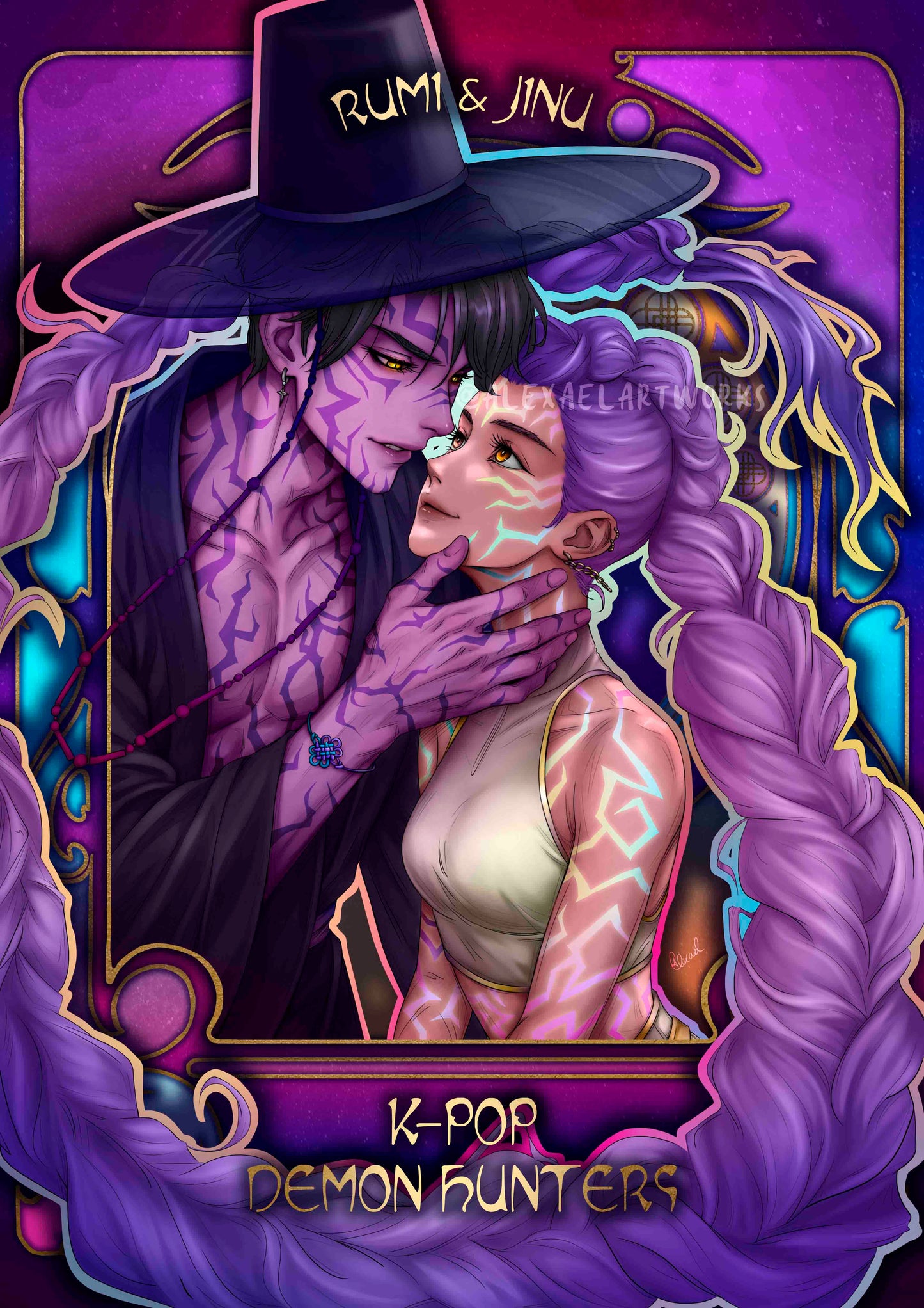 Rumi & Jinu in Art Nouveau style