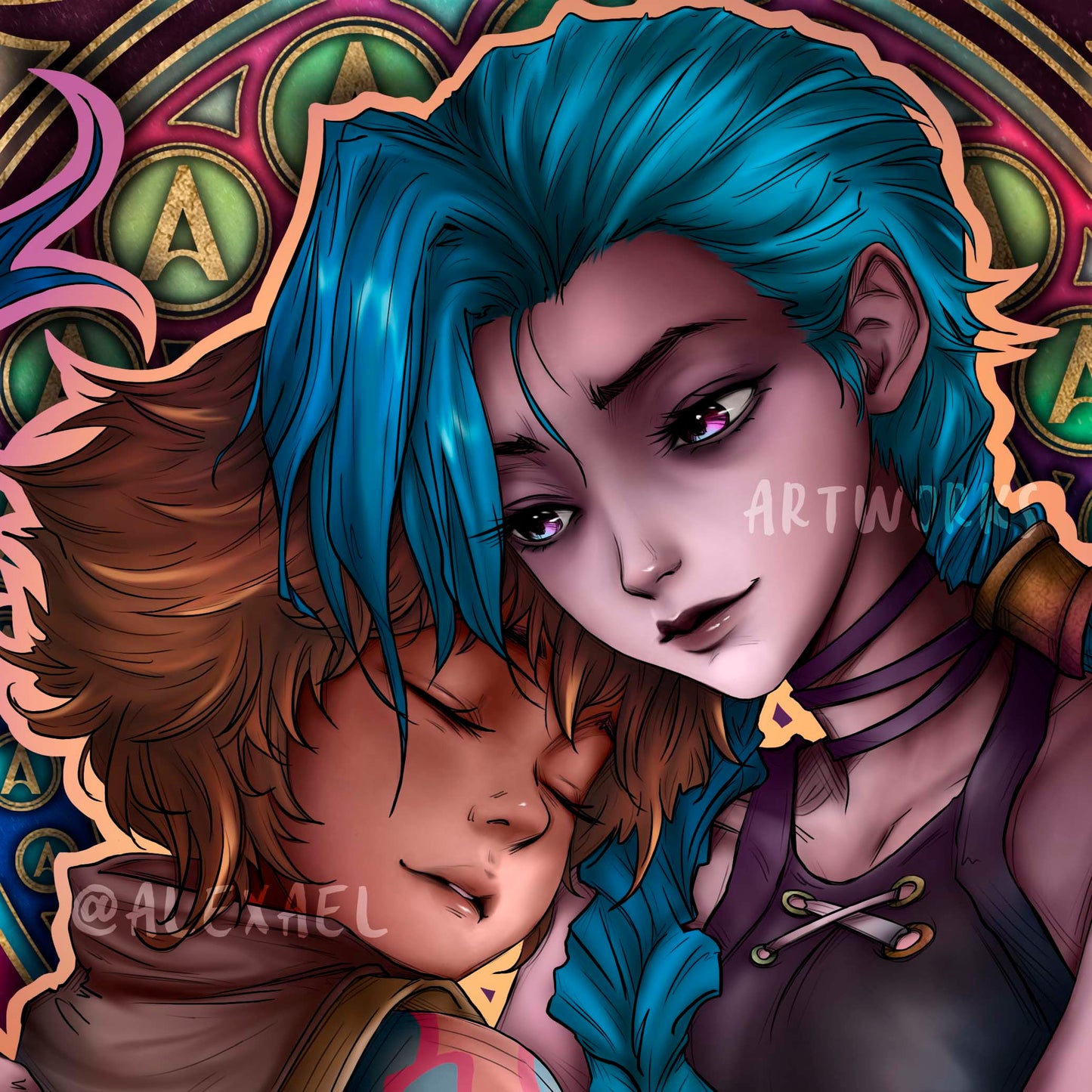Isha & Jinx in Art Nouveau style