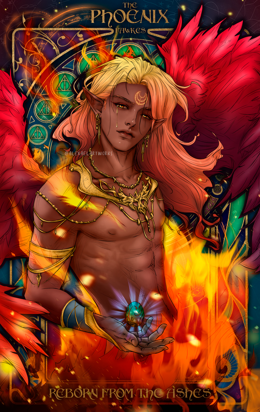 The Phoenix (Fawkes) in Art Nouveau style