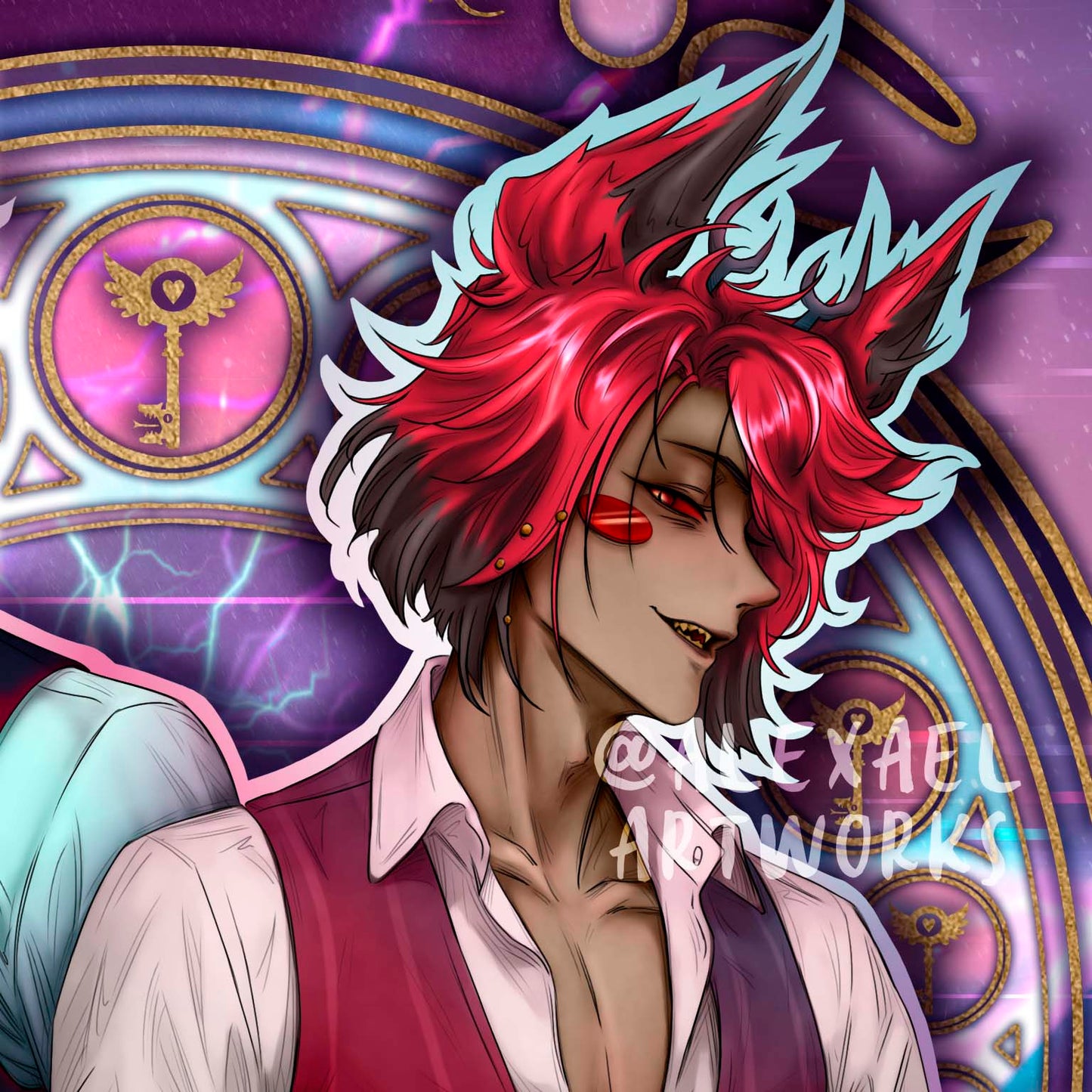Vox & Alastor in Art Nouveau style