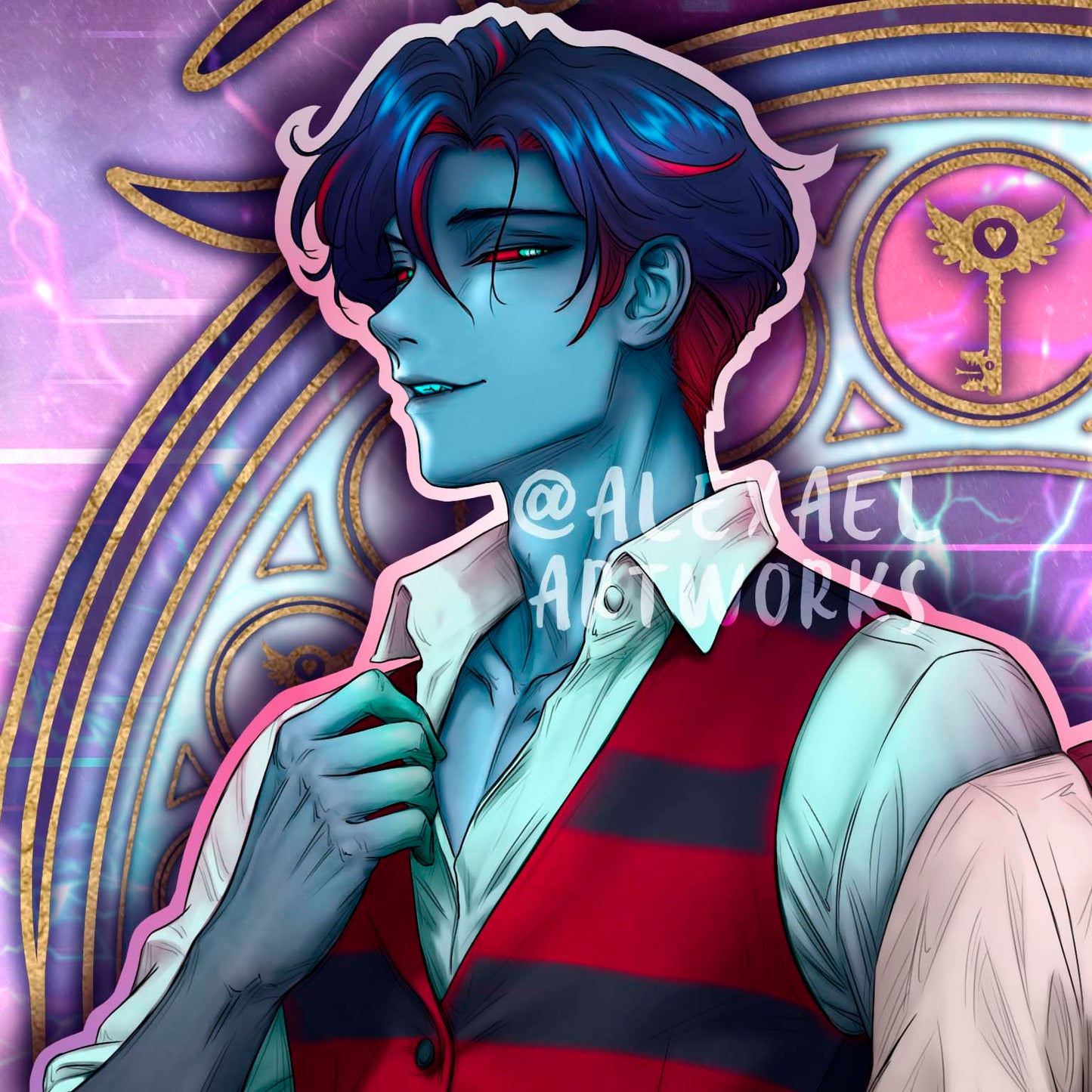 Vox & Alastor in Art Nouveau style