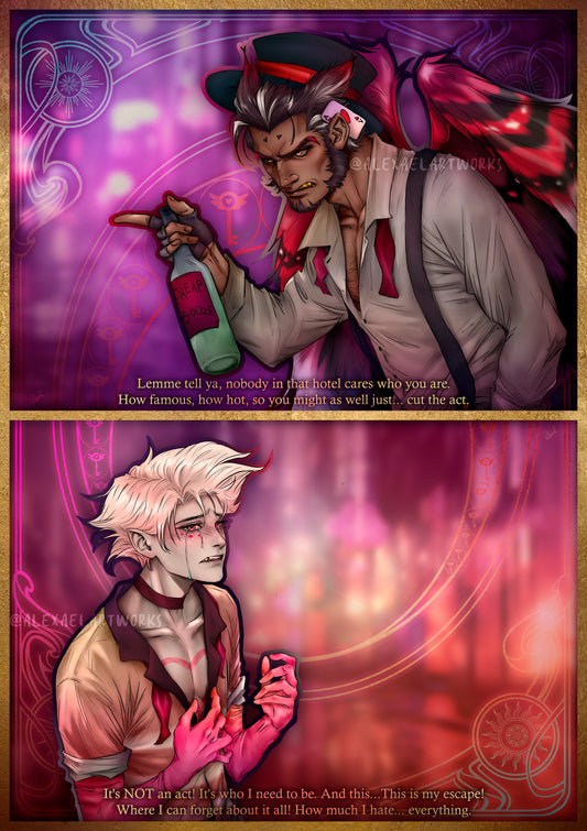 Husk & Angel Dust in Art Nouveau style