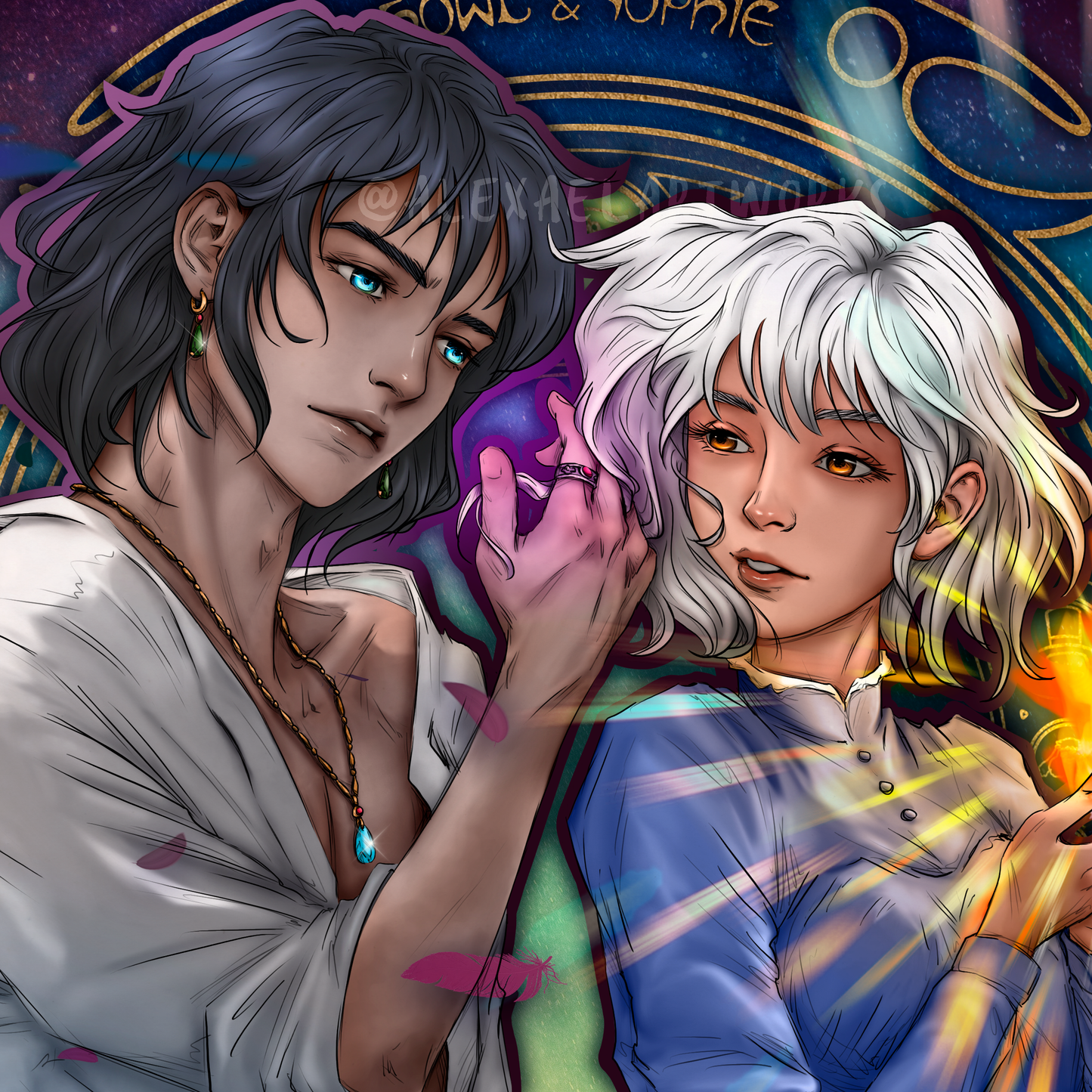 Howl & Sophie in Art Nouveau style