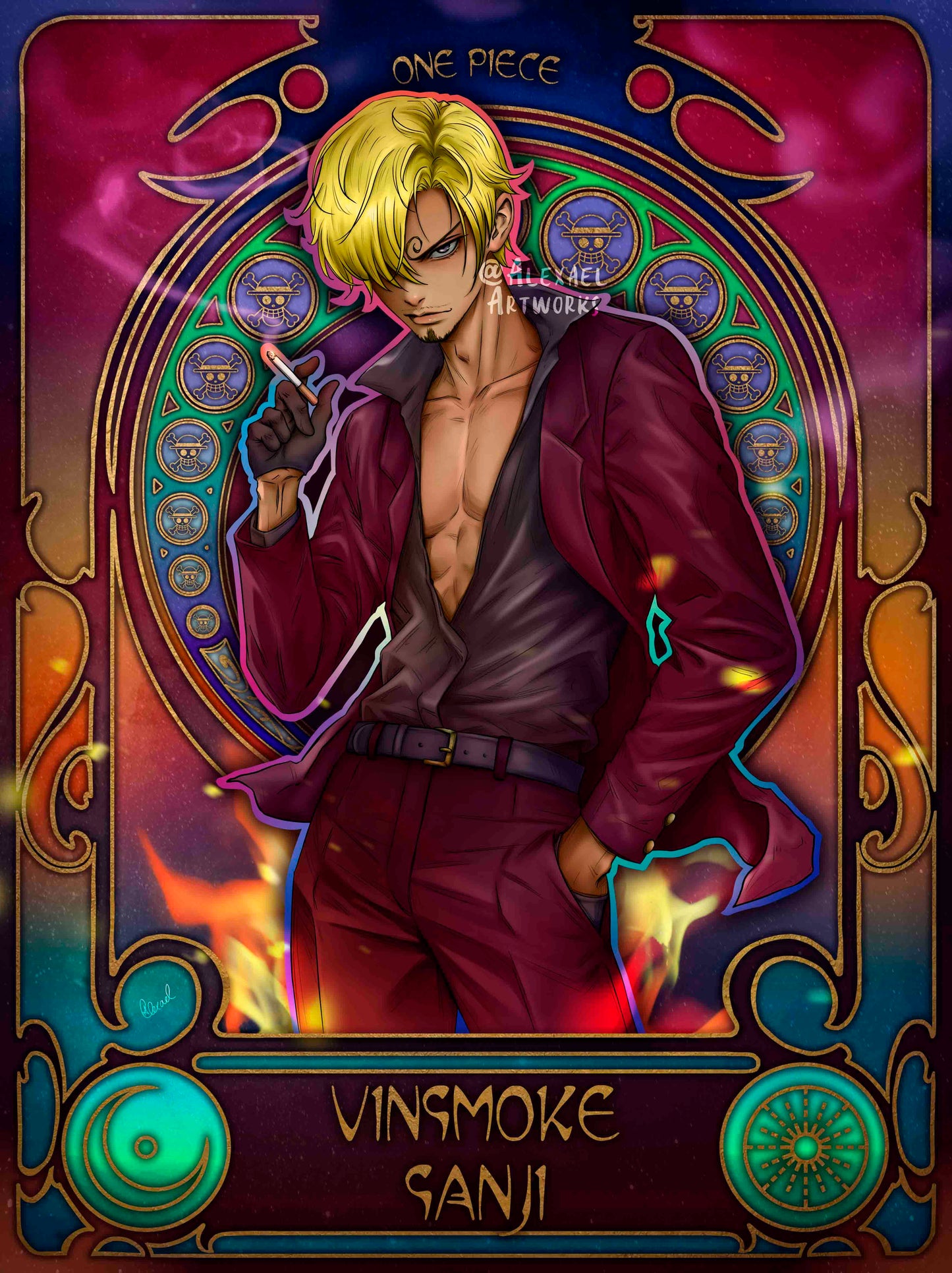 Sanji in Art Nouveau style
