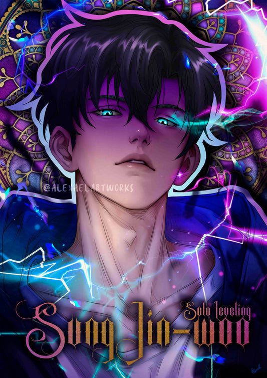 HOLOGRAPHIC Sung Jin-woo in Art Nouveau style