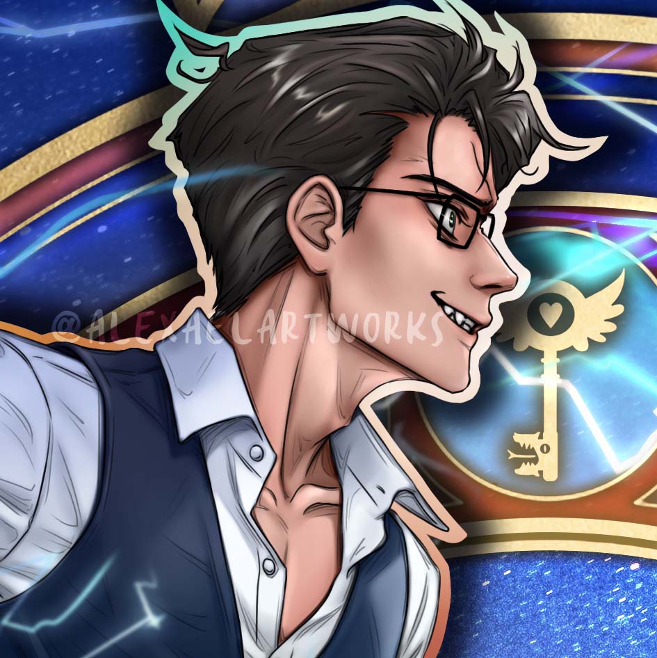 Human Vox & Human Alastor in Art Nouveau style