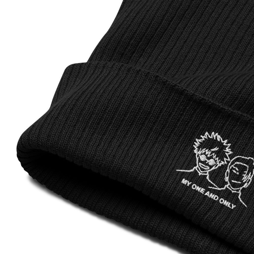 Satosugu Dark - Embroidered Organic Knit Beanie