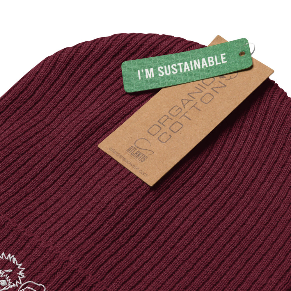 Satosugu Dark - Embroidered Organic Knit Beanie
