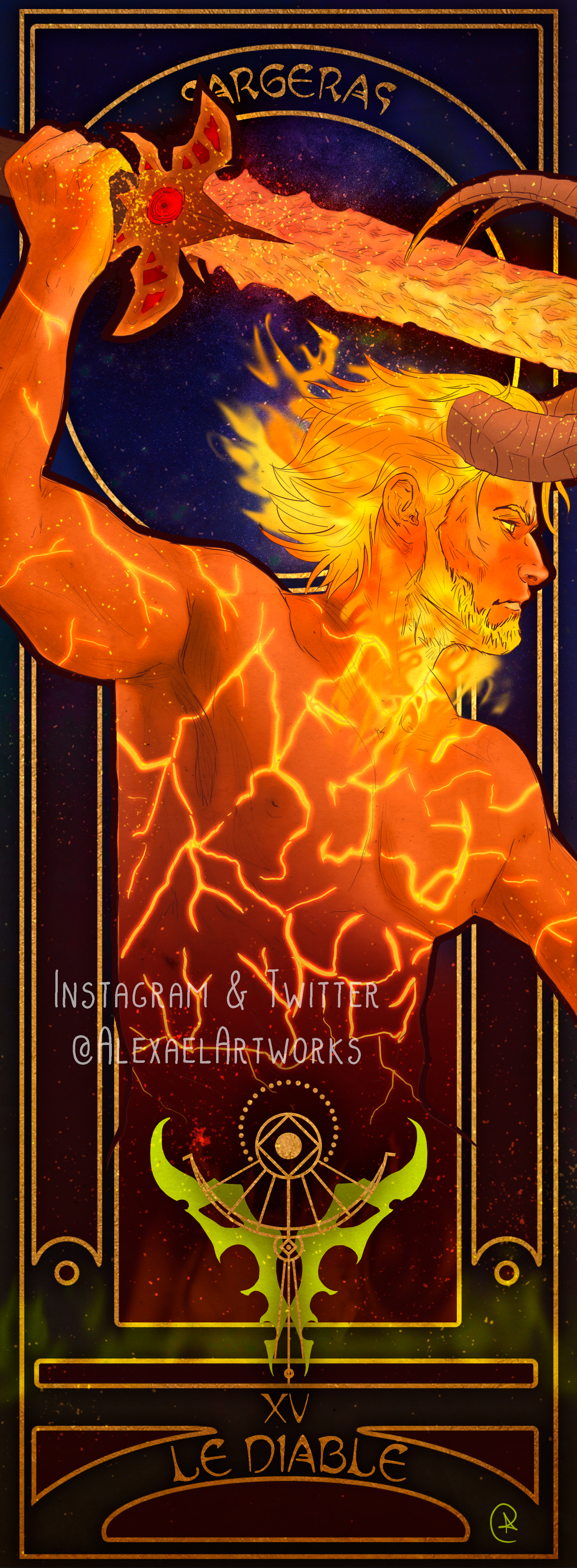 Sargeras in Art Nouveau style
