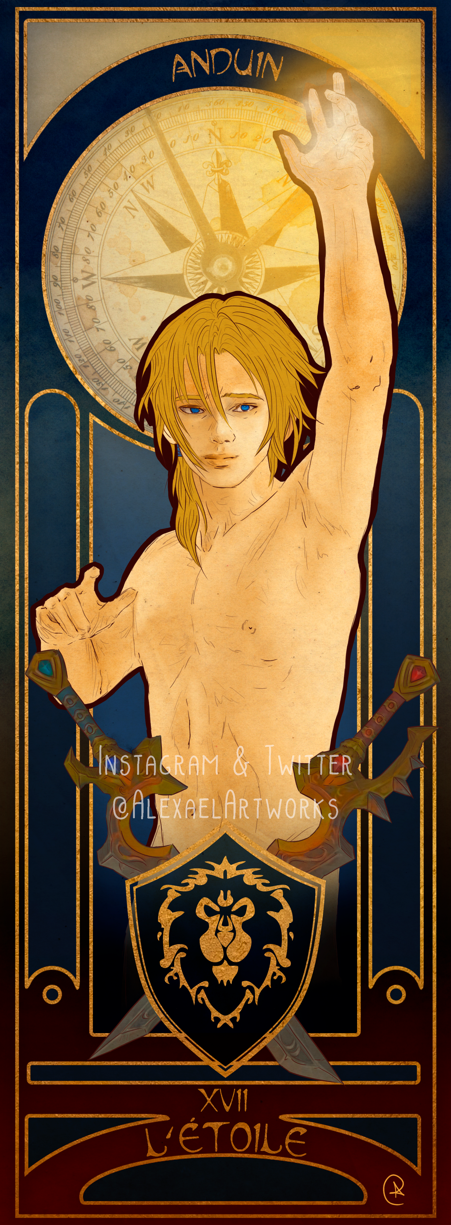 Anduin in Art Nouveau style