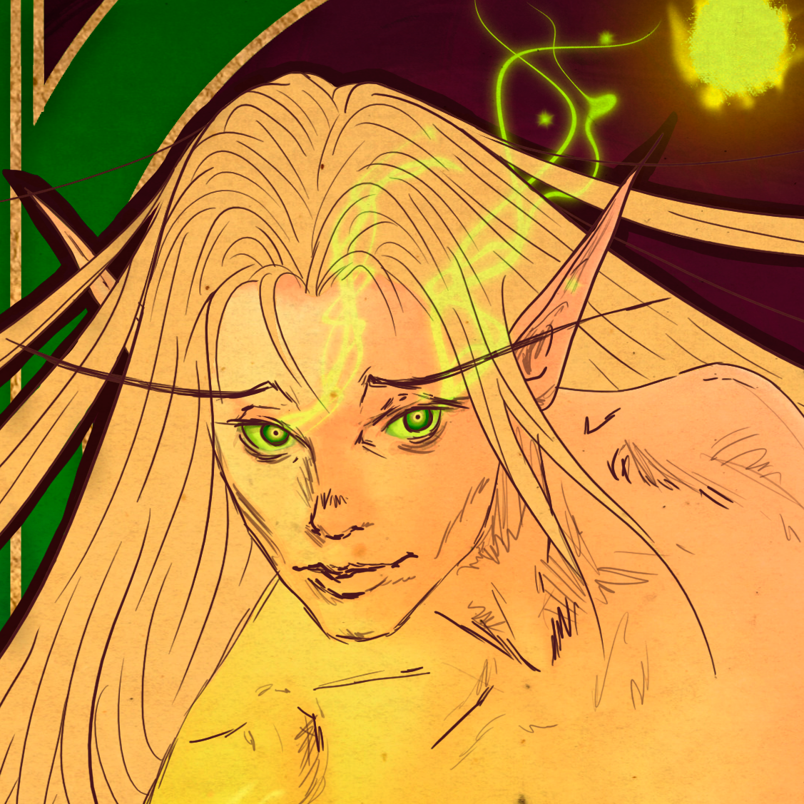 Kael'Thas in Art Nouveau style