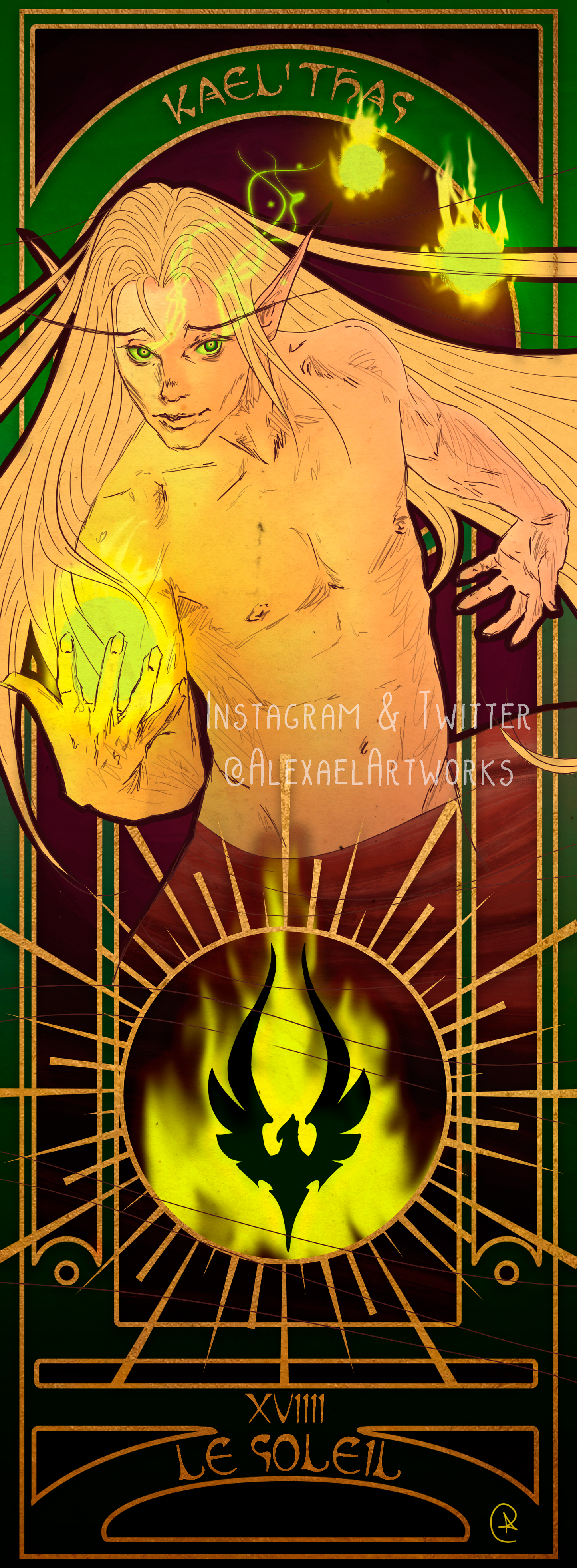 Kael'Thas in Art Nouveau style