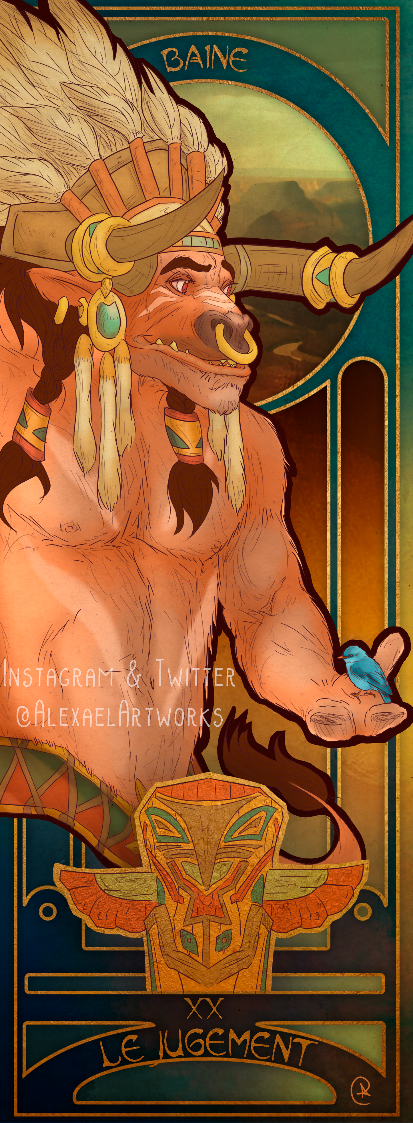 Baine in Art Nouveau style
