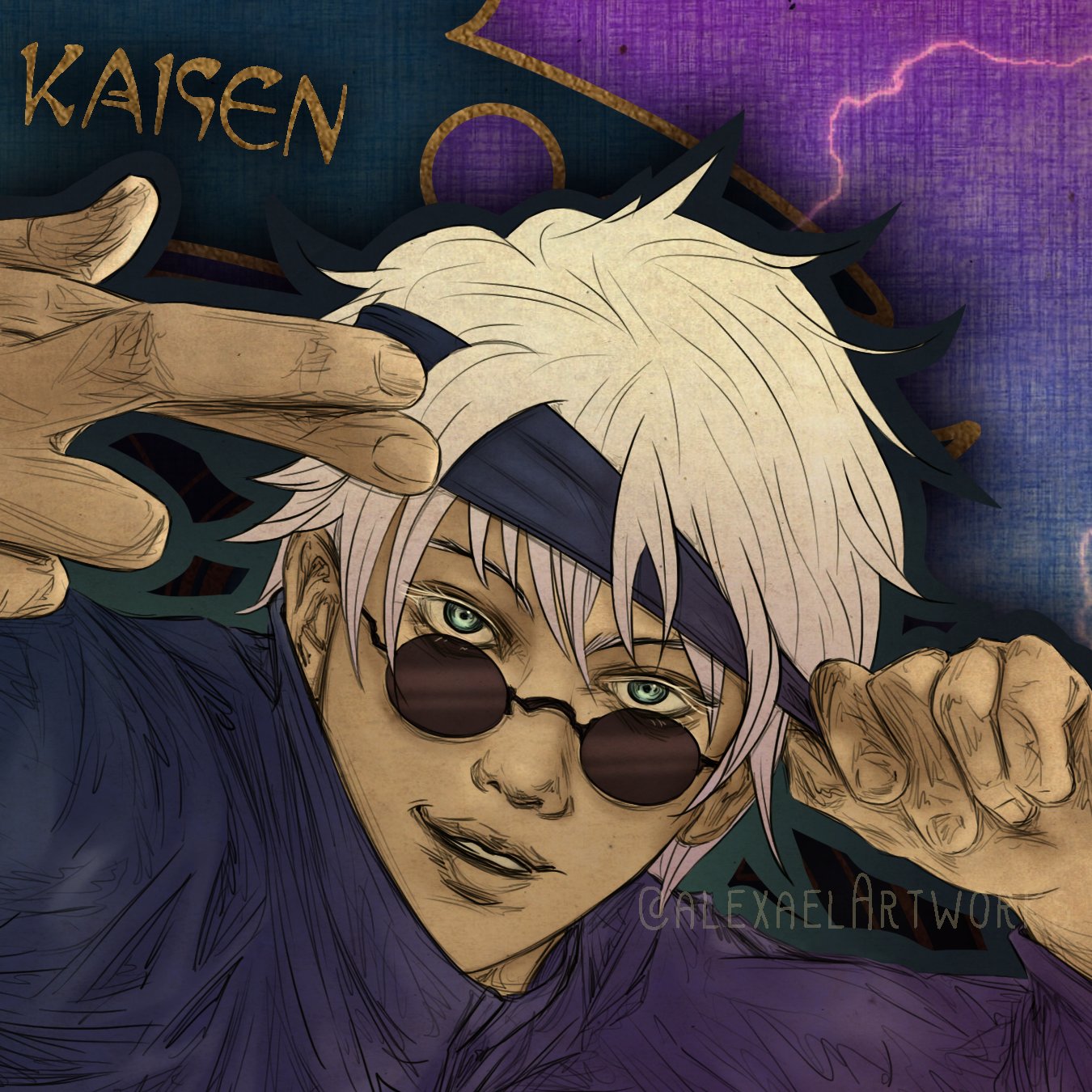 Gojo in Art Nouveau style