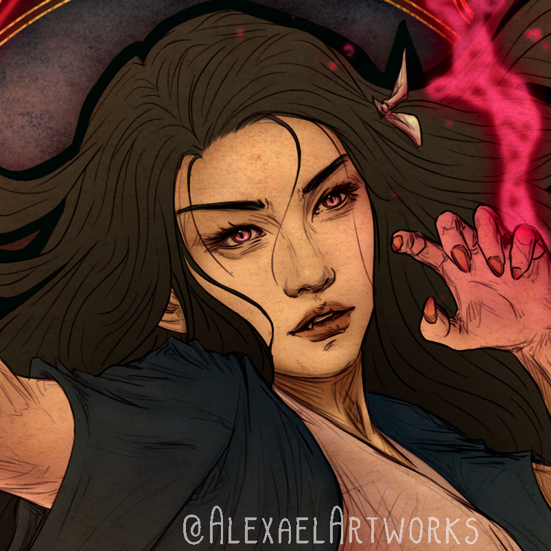 Nezuko in Art Nouveau style