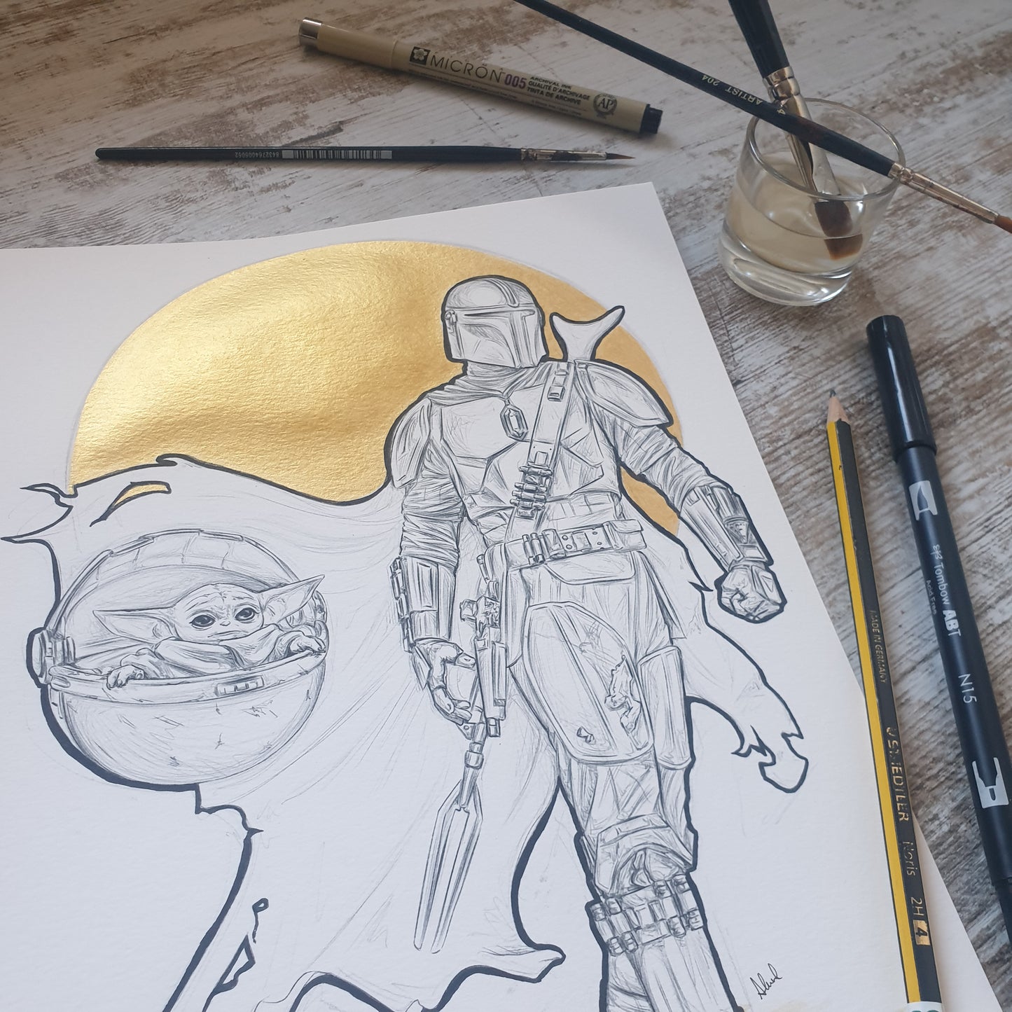 Command (ink and gold)
