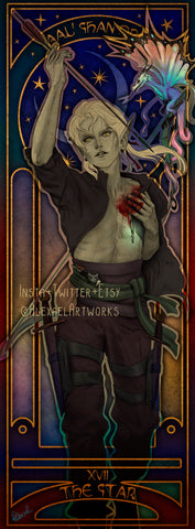 Aal'shan Dre full body in Art Nouveau style
