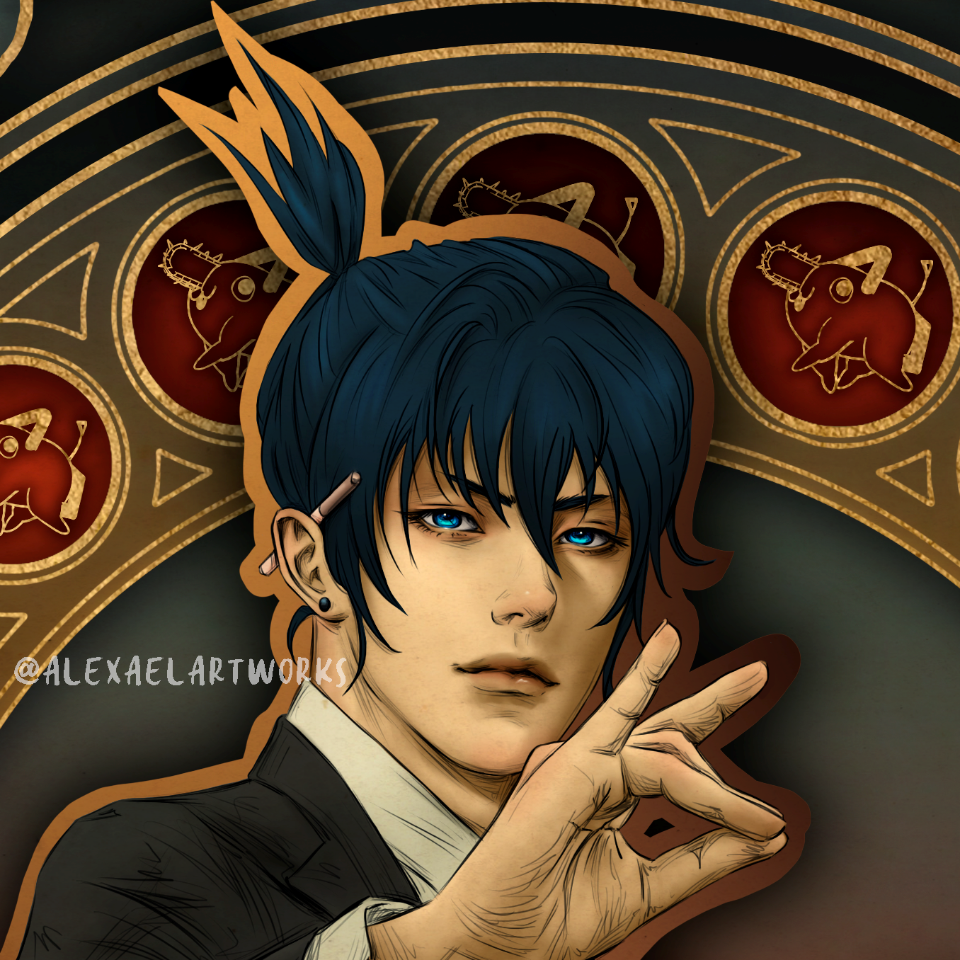 Aki in Art Nouveau style