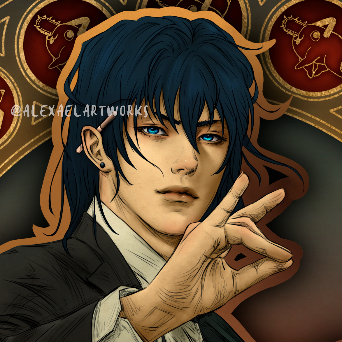 Aki in Art Nouveau style