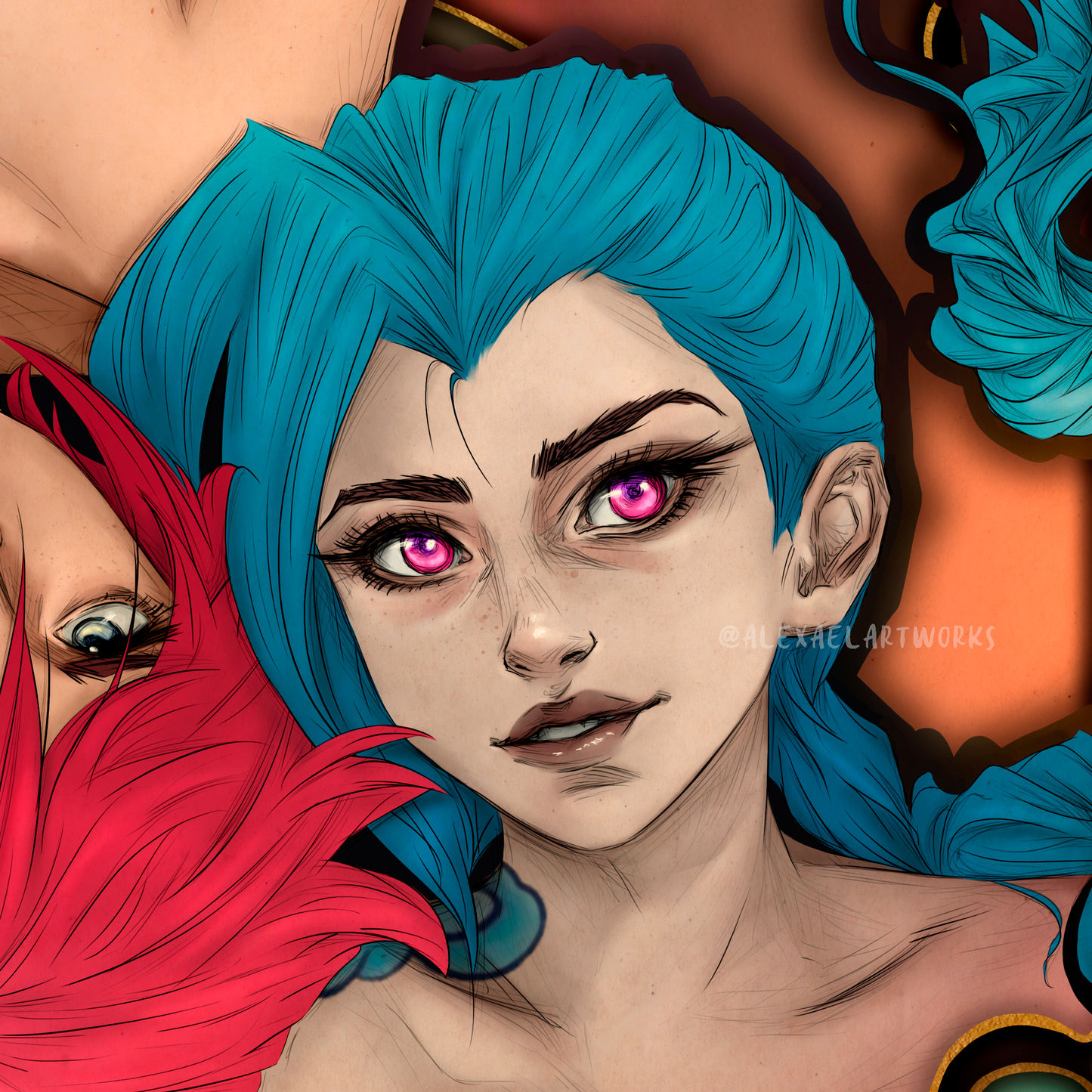 Vi & Jinx in Art Nouveau style
