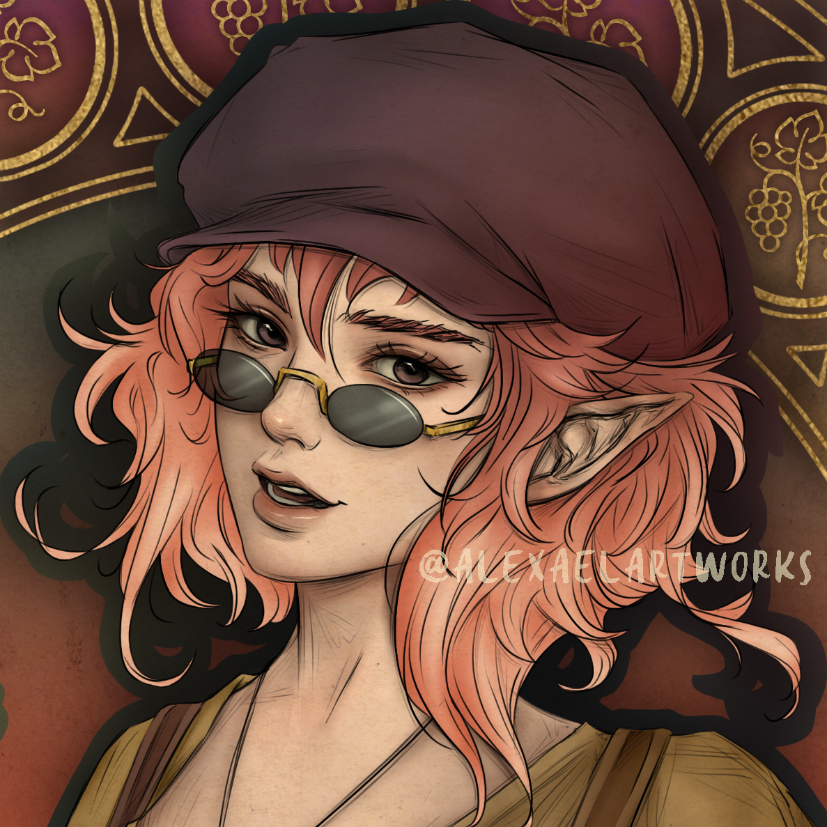 Tarot Card Lexie in Art Nouveau style