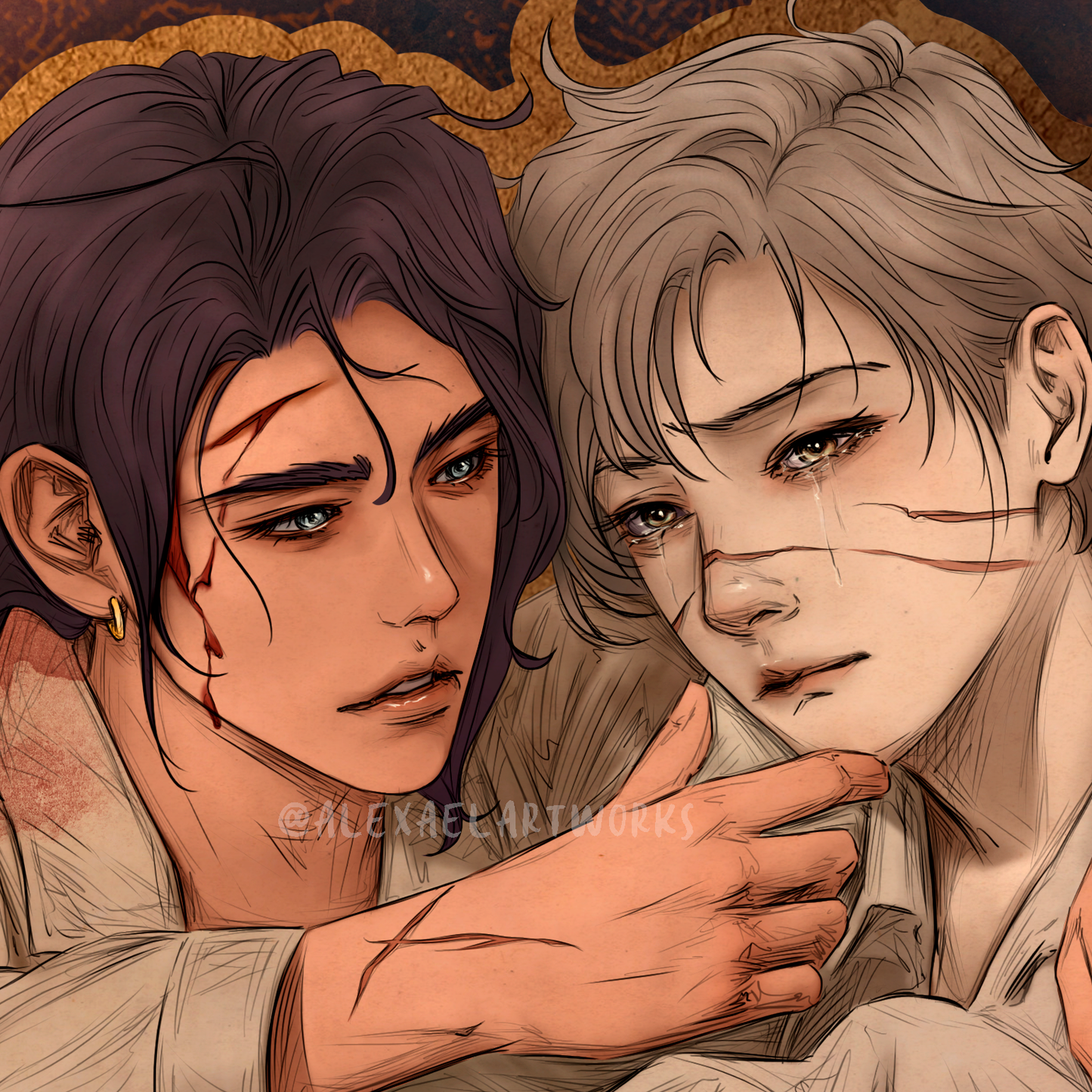 Sirius & Remus in Art Nouveau style