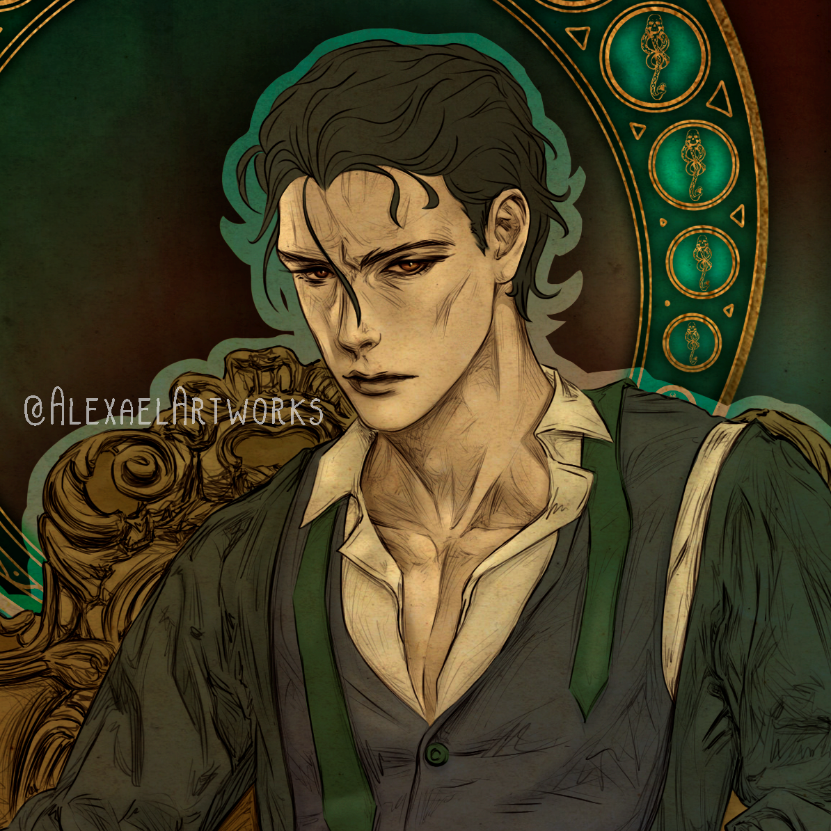 Voldemort in Art Nouveau style