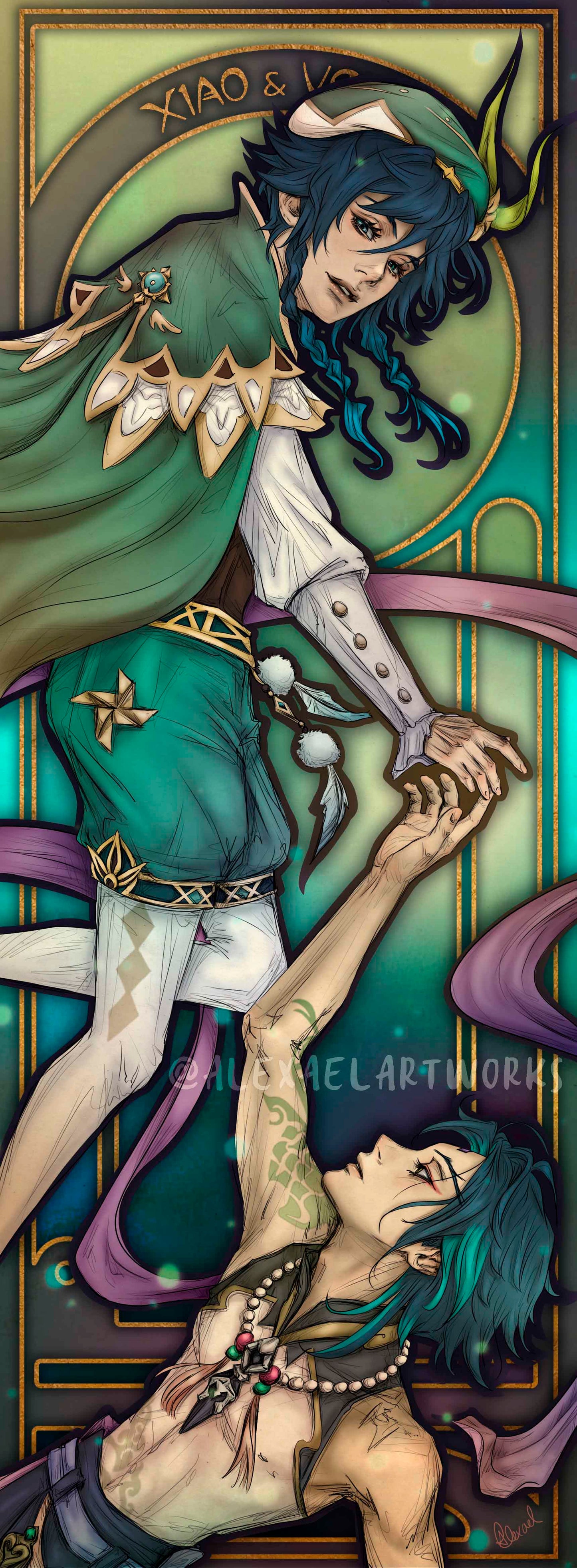 Xiaoven in Art Nouveau style