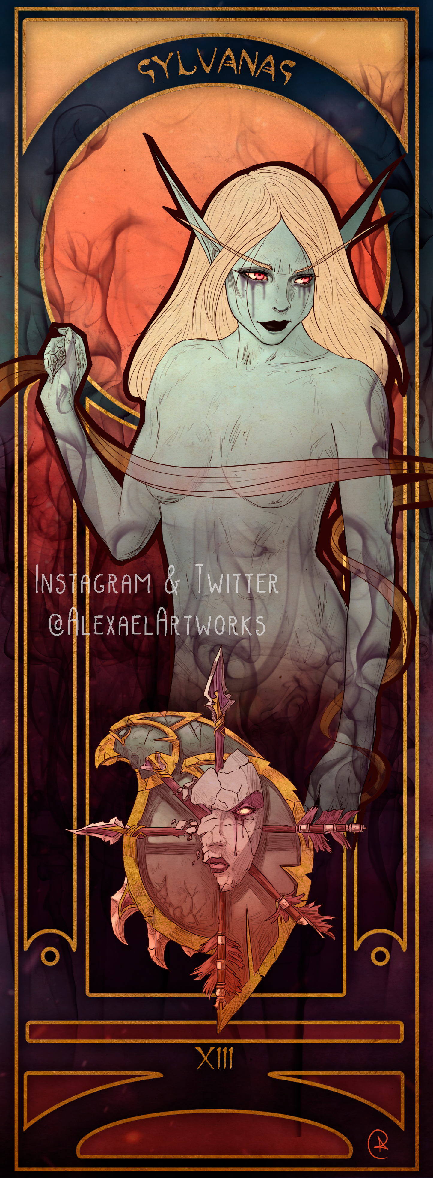Sylvanas in Art Nouveau style