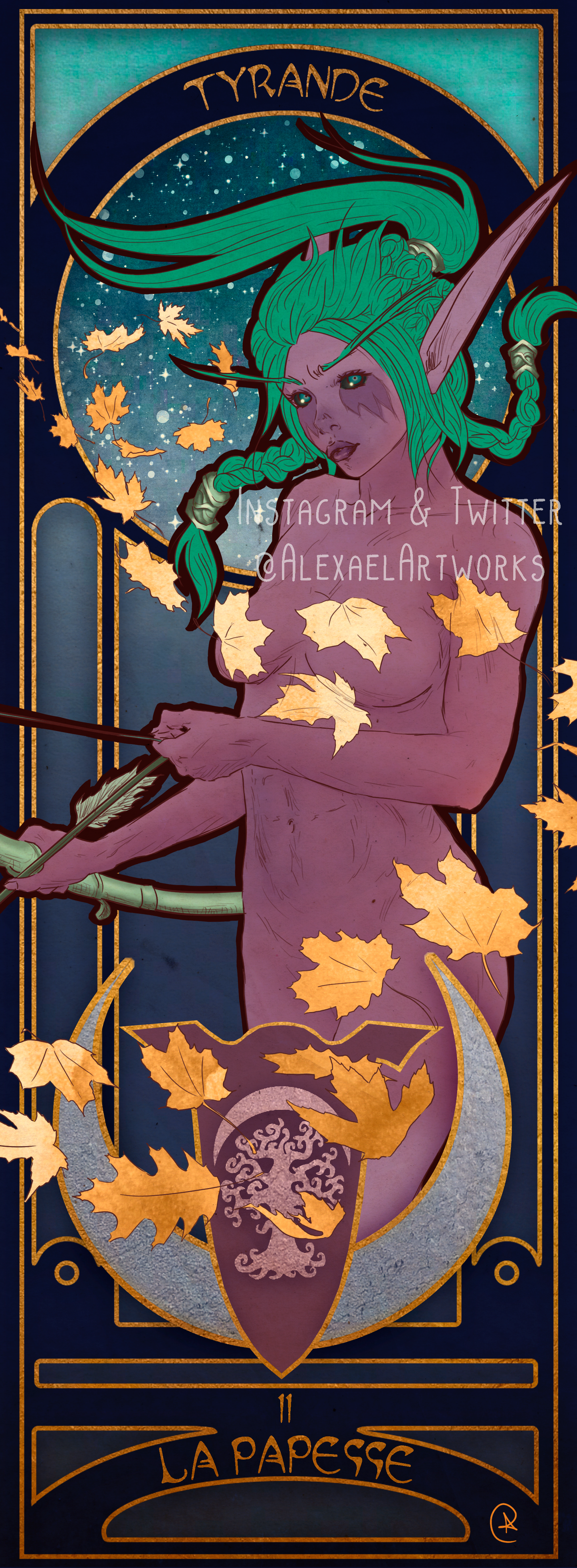 Tyrande in Art Nouveau style