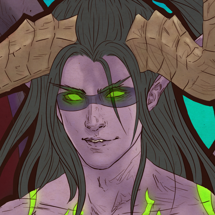 Illidan in Art Nouveau style