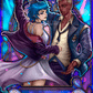 HOLOGRAPHIC Pow-Pow Ekko & Jinx in Art Nouveau style