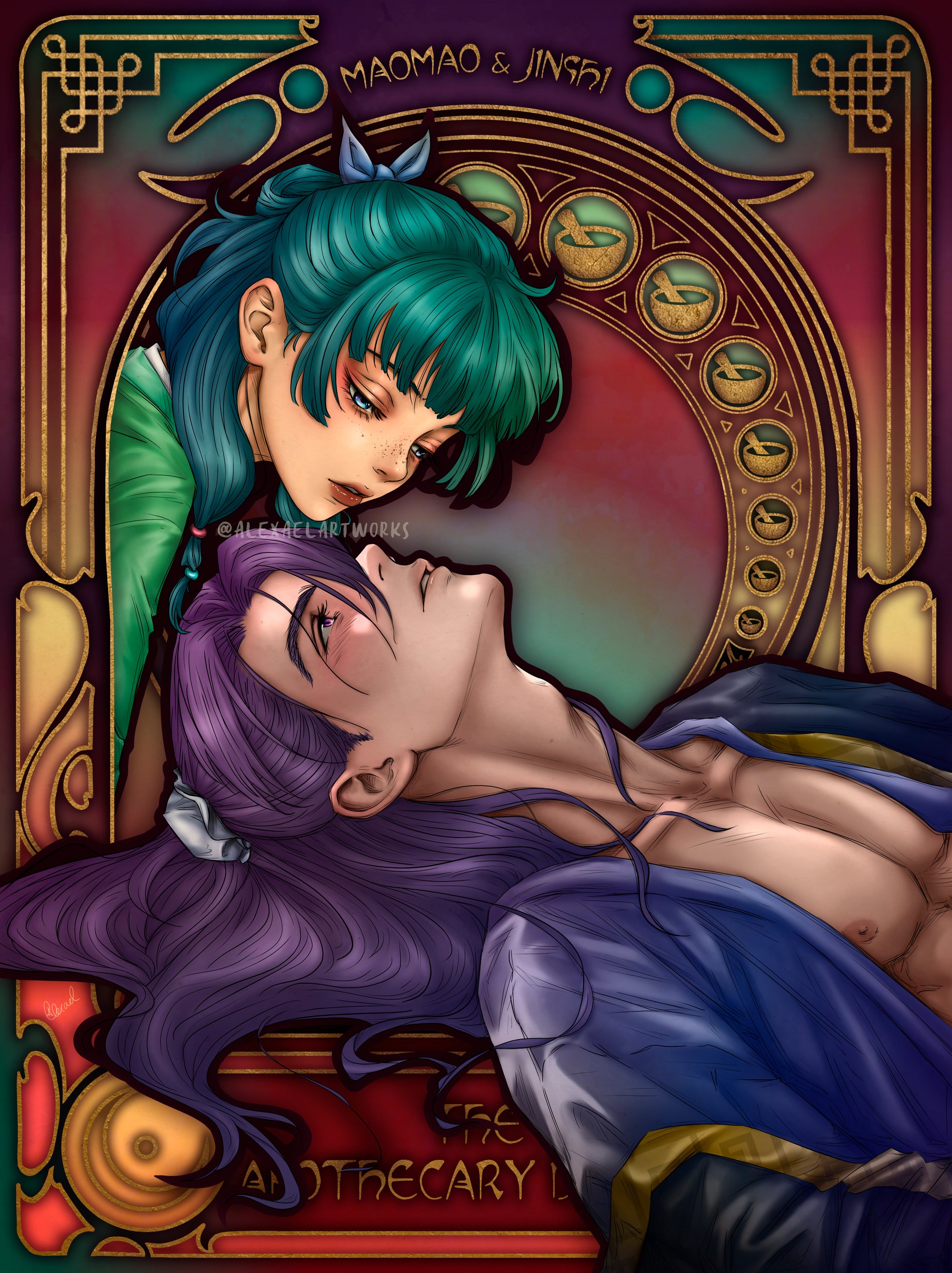 Maomao & Jinshi in Art Nouveau style – Alexael Artworks