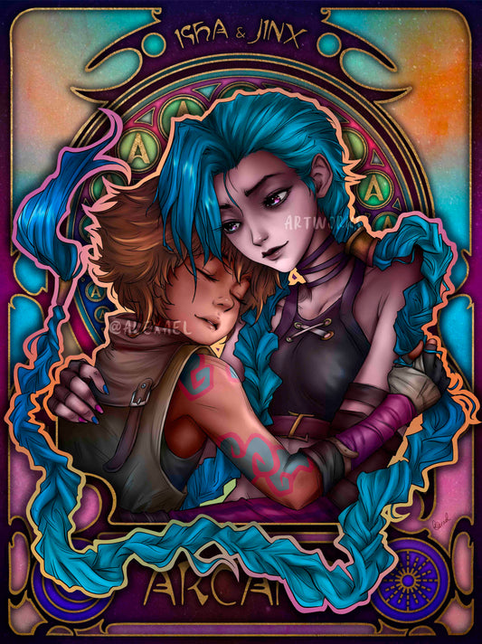 Isha &amp; Jinx in Art Nouveau style