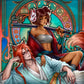 Kitsune & Kurama Enji in Art Nouveau style