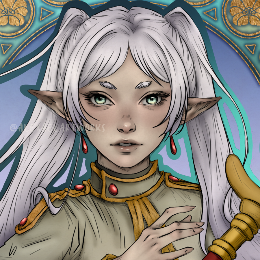 Frieren in Art Nouveau style