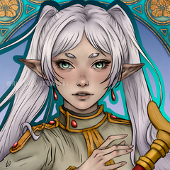 Frieren in Art Nouveau style