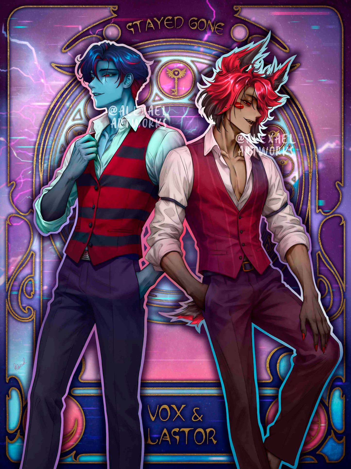 Vox &amp; Alastor in Art Nouveau style