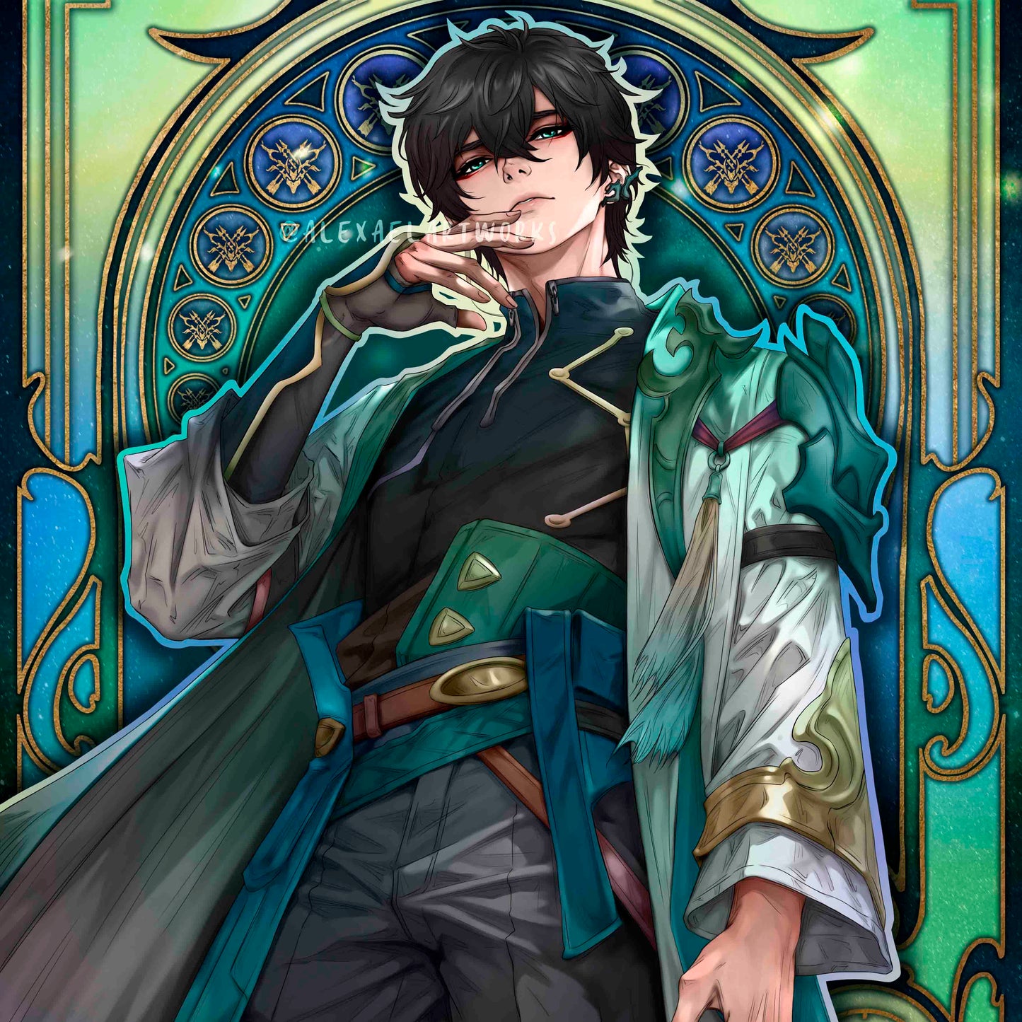 Dan Heng in Art Nouveau style