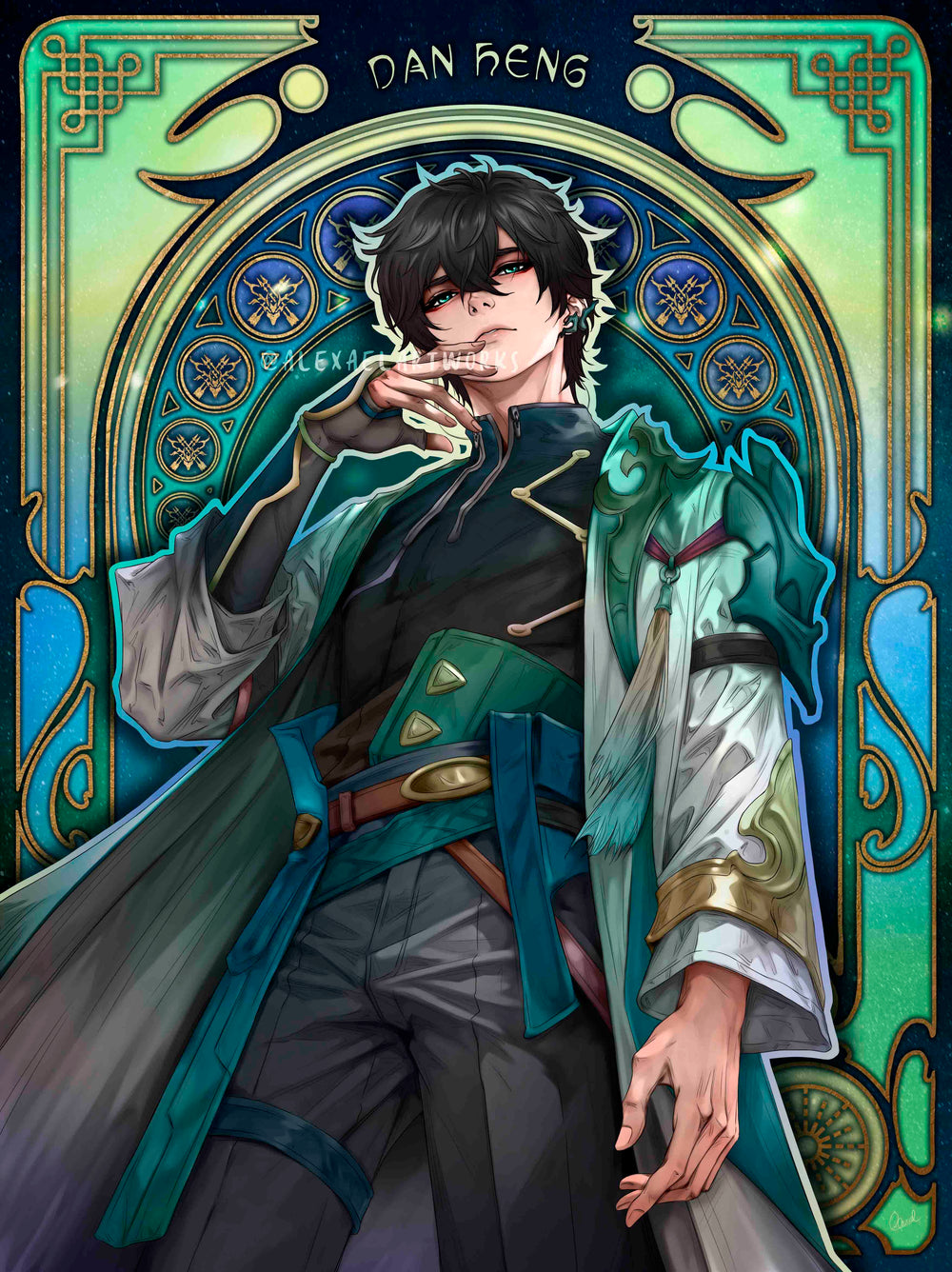 Dan Heng in Art Nouveau style