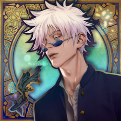 Gojo (detailed close-up portrait)