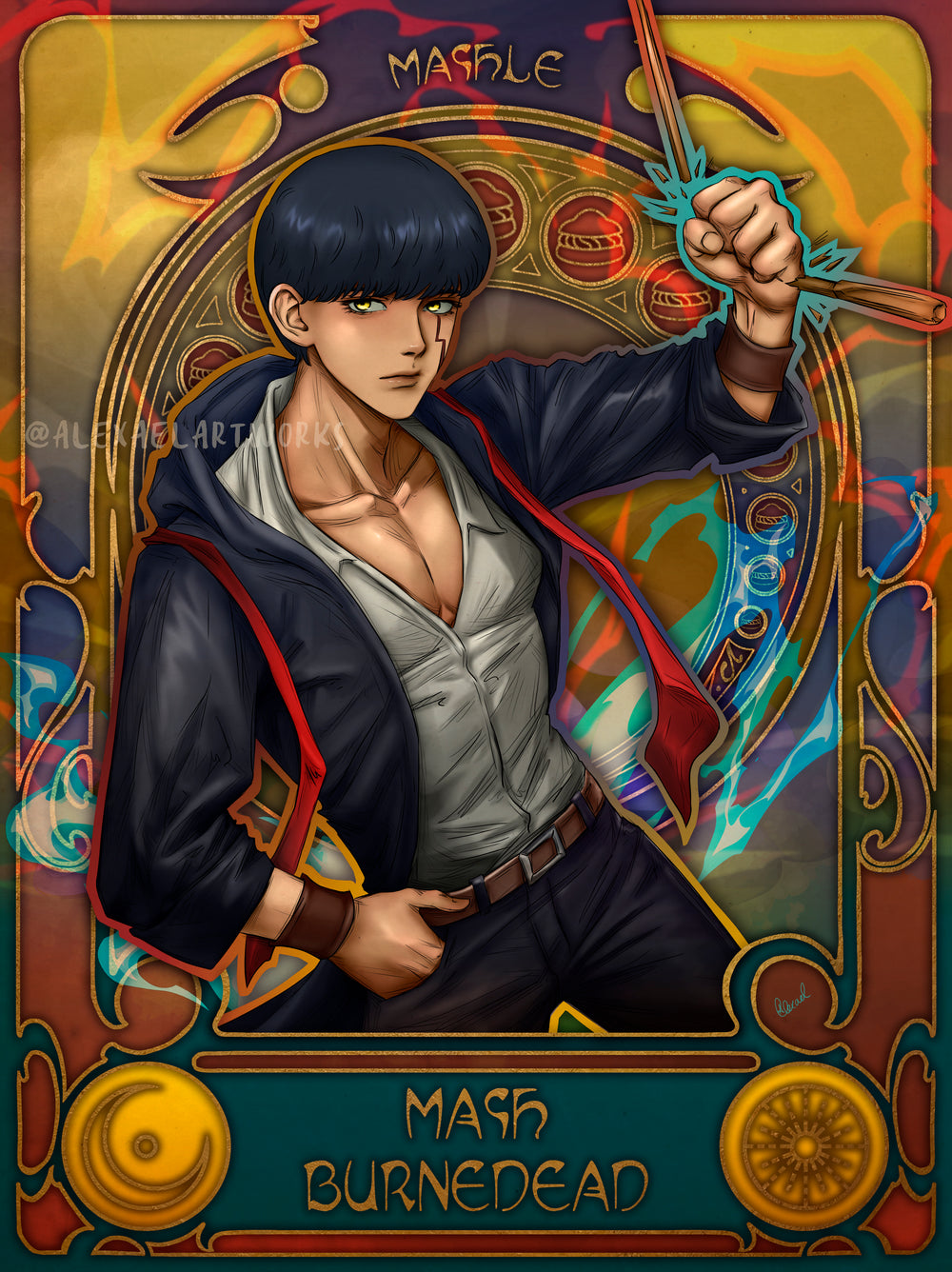 Mashle in Art Nouveau style