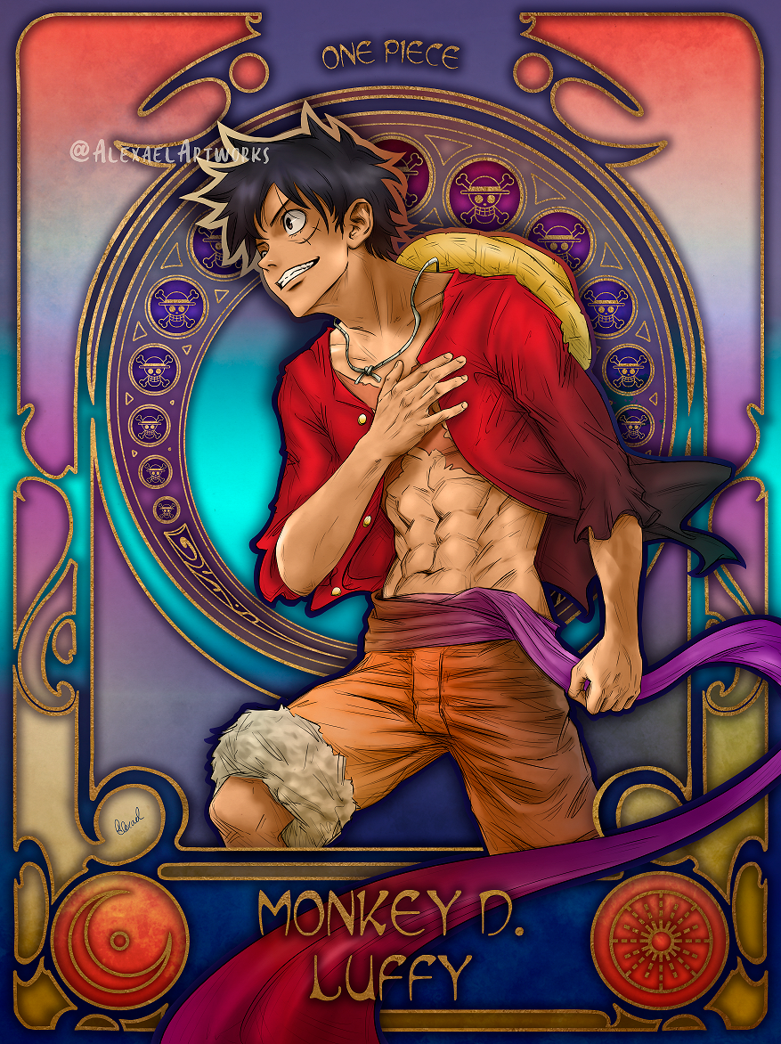 Luffy in Art Nouveau style