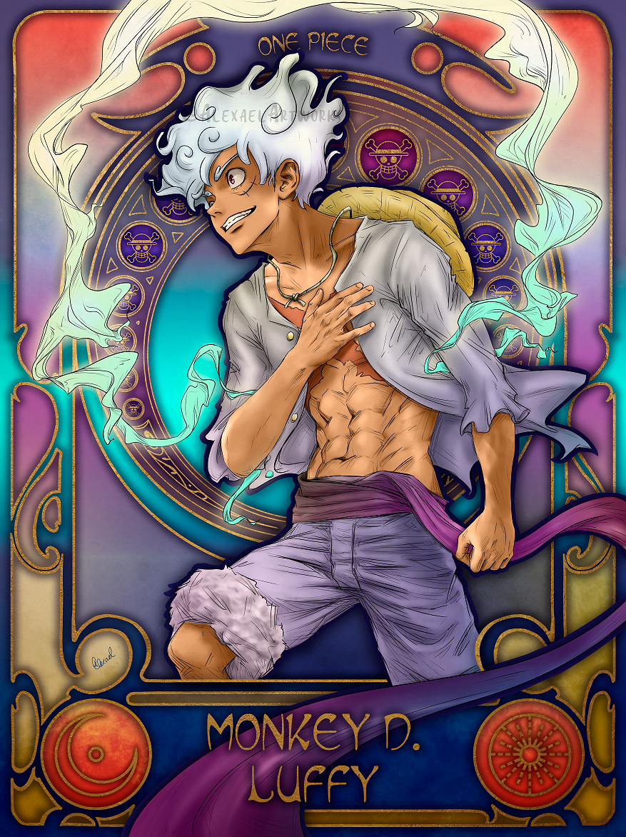 Luffy in Art Nouveau style