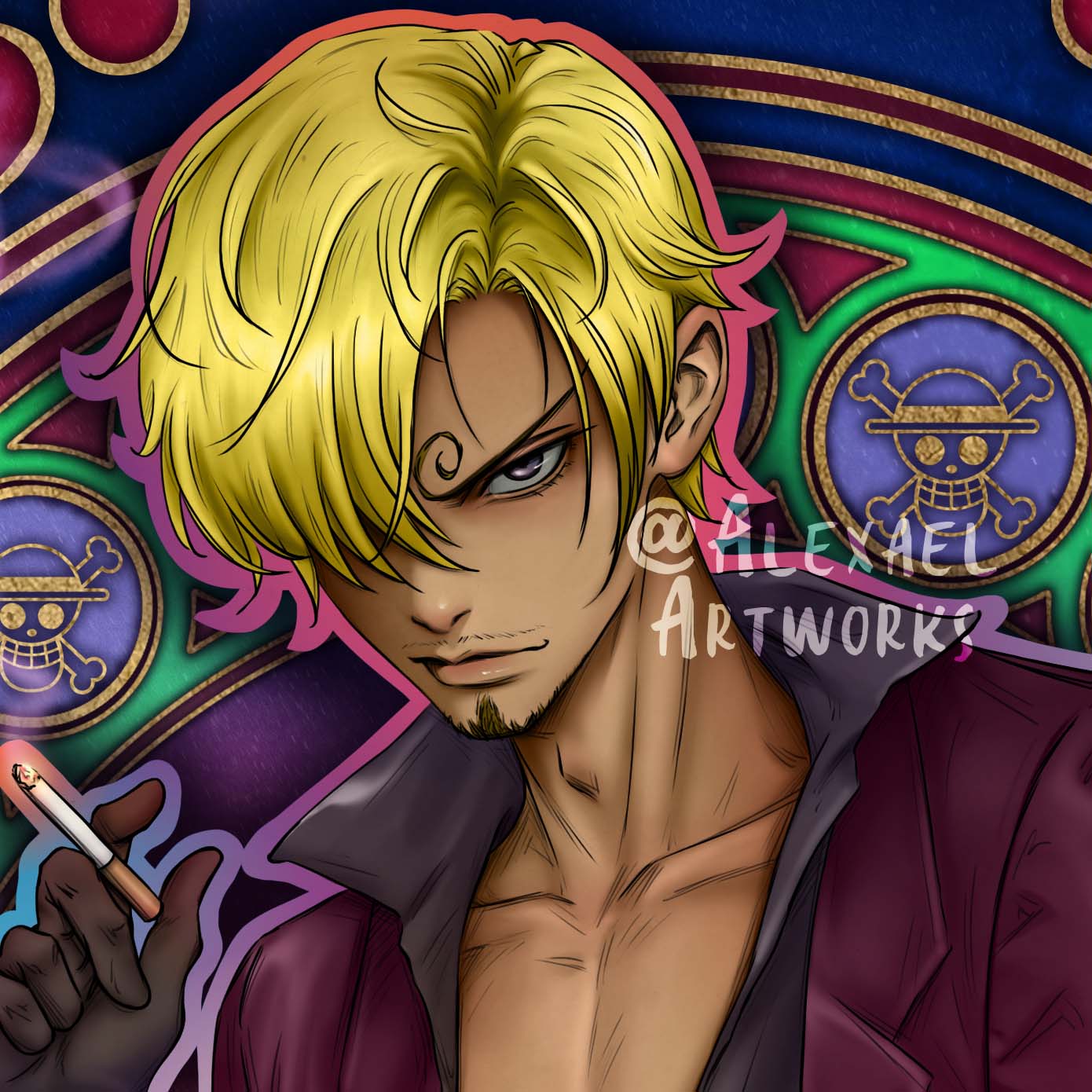 Sanji in Art Nouveau style