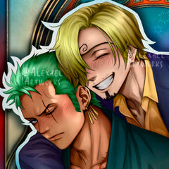 Zoro & Sanji in Art Nouveau style
