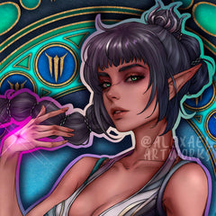 Shadowheart in Art Nouveau style